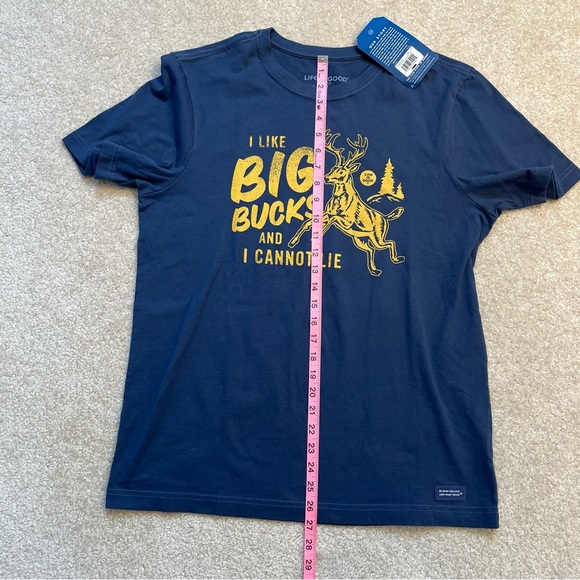 NEW Life Is Good Shirt Mens Medium Blue Crusher I Like Big Books Cotton Casual - Picture 9 of 10